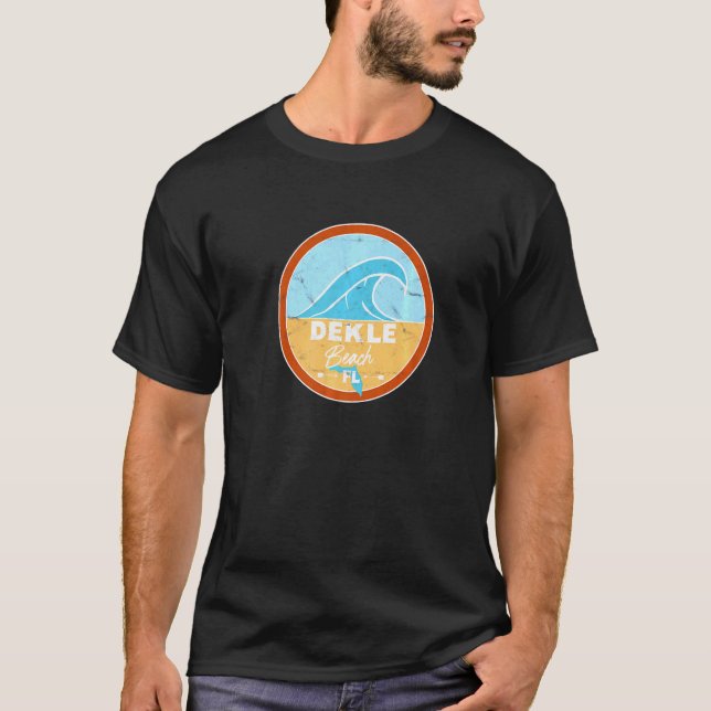 Camiseta Eu Amo Dekle Beach Flórida Fl Atlantic Ocean Wave (Frente)