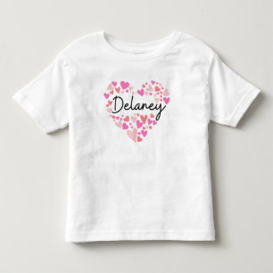 Camiseta Eu amo Delaney - corações para Delaney