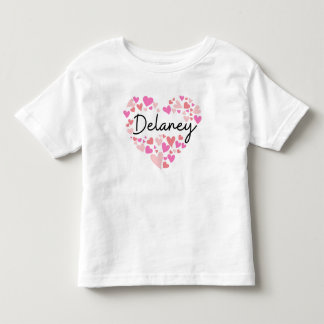 Camiseta Eu amo Delaney - corações para Delaney
