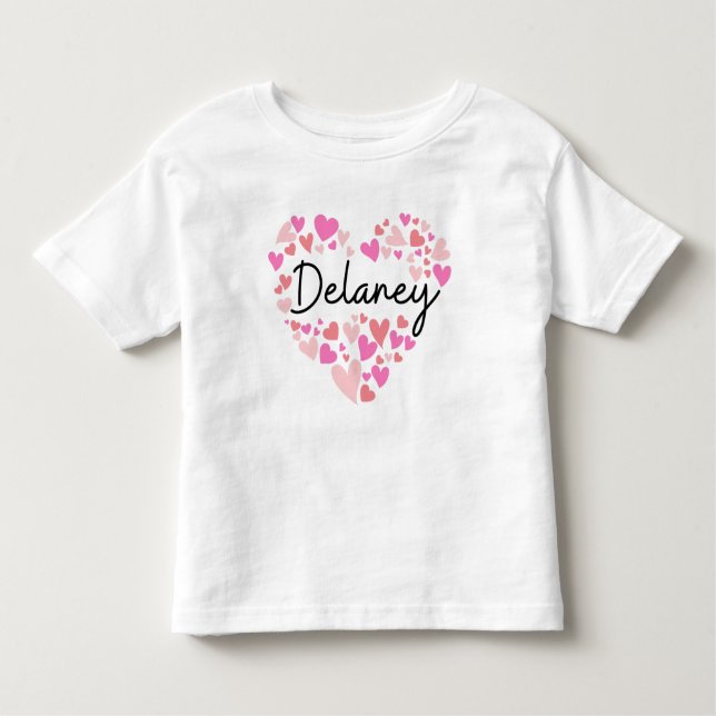 Camiseta Eu amo Delaney - corações para Delaney (Frente)