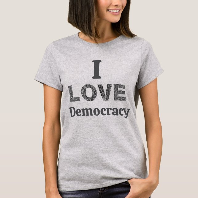 Camiseta Eu Amo Democracia (Frente)