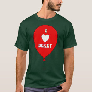 Camiseta EU AMO DERRY no Red Balon I Heart Derry Maine
