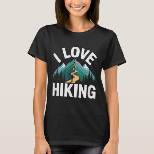 Camiseta Eu Amo Design de Aventura de Montanha