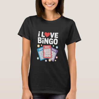Camiseta Eu Amo Design de Entusiasta de Bingo Divertido