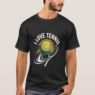 Camiseta Eu Amo Design de Entusiasta de Esportes de Tênis