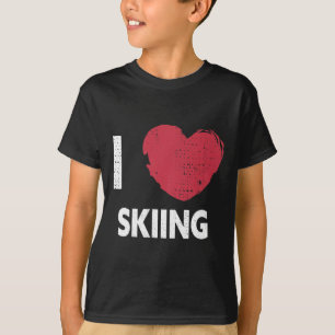 Camiseta Eu Amo Design de Esqui Para Um Amante de Esqui