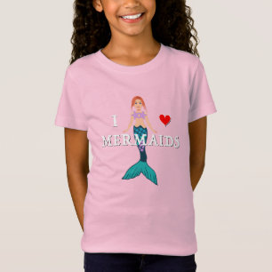 Camiseta Eu Amo Design de Sereias - T-Shir De Bela Jersey P