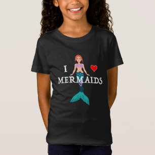 Camiseta Eu Amo Design de Sereias - T-Shir De Bela Jersey P