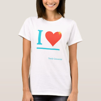 Camiseta Eu Amo Design Neon Heart - Arte Mínima Engraçada