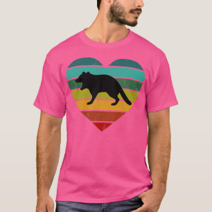 Camiseta Eu Amo Diabos-da-Tasmânia Coração Retro