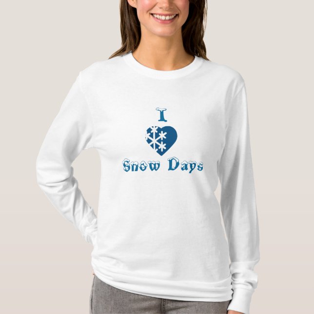 Camiseta Eu amo dias da neve (Frente)