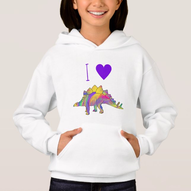 Camiseta Eu Amo Dinossauro Coitado Coorto Arco-Íris Estigos (Frente)
