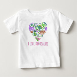 Camiseta Eu Amo Dinossauros, Coração de Dinossauro no Dia d