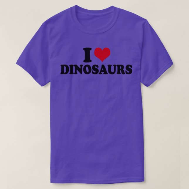 Camiseta Eu Amo Dinossauros Dino Dinossaur (Frente do Design)