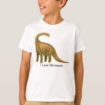 Eu Amo Dinossauros Personalizáveis Crianças Camise