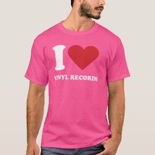 Camiseta Eu Amo DISCOS DE VINIL Eu Adoro DISCOS DE VINIL
