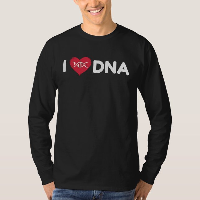 Camiseta Eu Amo DNA  Ciência Físico Física (Frente)