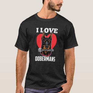 Camiseta Eu Amo Dobermans Cachorro Pet Cachorrinho