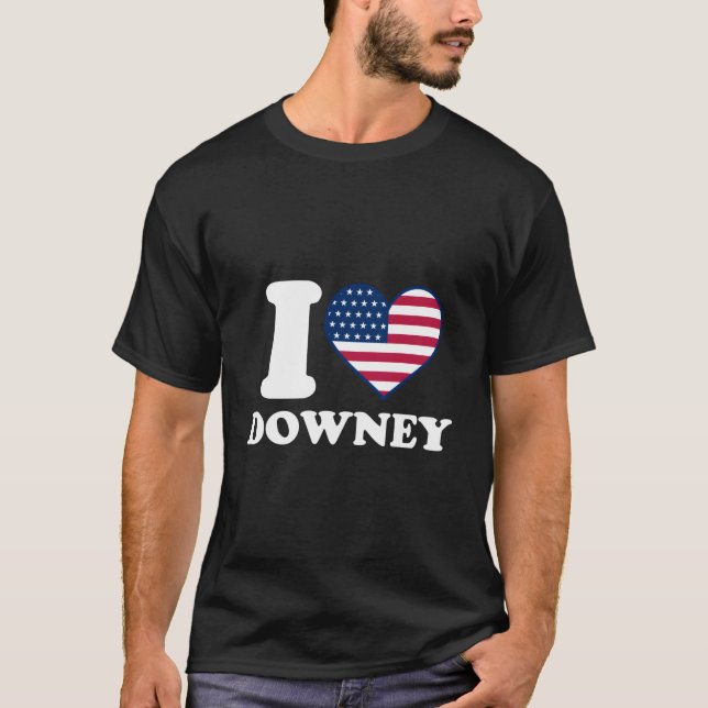 Camiseta Eu Amo Downey Eu Ele Downey (Frente)