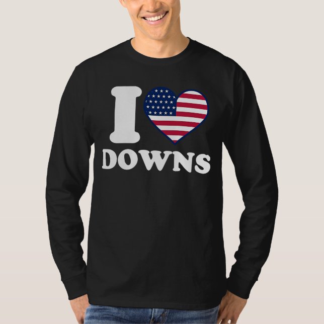 Camiseta Eu amo Downs I Hearns Downs (Frente)