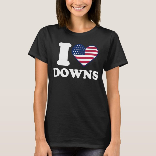 Camiseta Eu amo Downs I Hearns Downs (Frente)