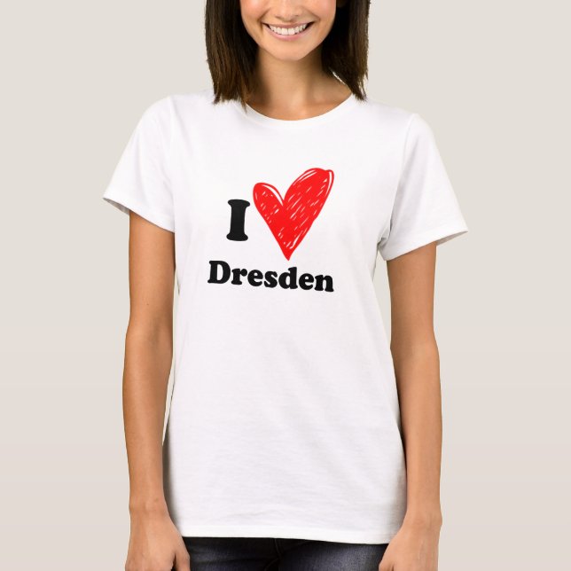 Camiseta Eu amo Dresden (Frente)