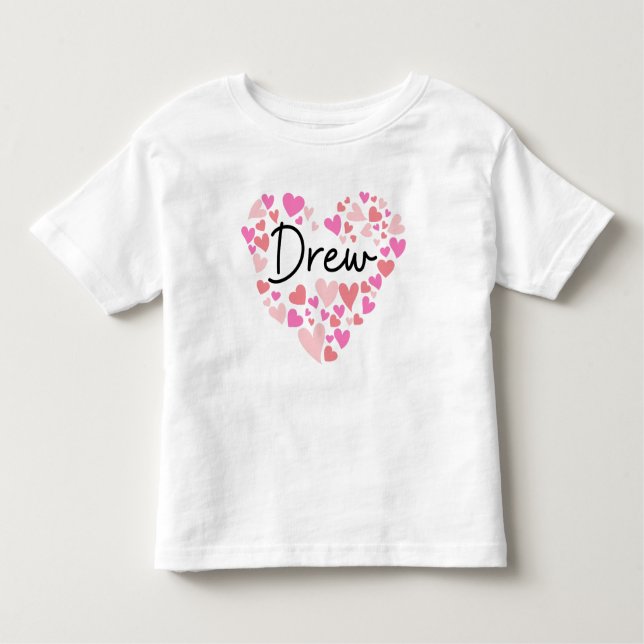 Camiseta Eu amo Drew - corações para Drew (Frente)