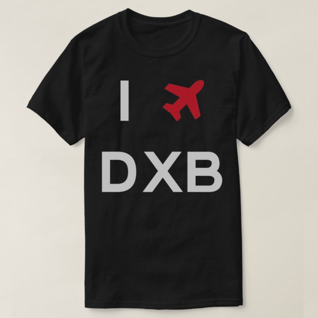 Camiseta Eu amo Dubai DXB (Frente do Design)