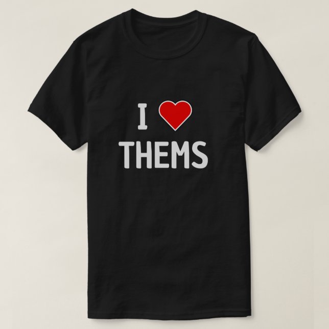 CAMISETA EU AMO ELES, PRONOMES ELES DELAS (Frente do Design)