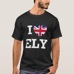 Camiseta Eu Amo Ely England Union Jack Flag Heart