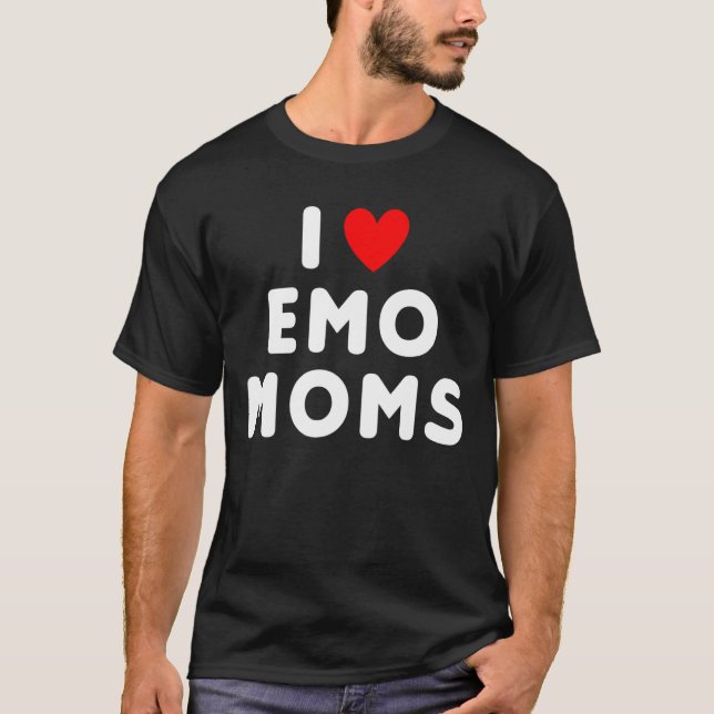 Camiseta Eu Amo Emo Mães Engraçado Coração Vermelho (Frente)