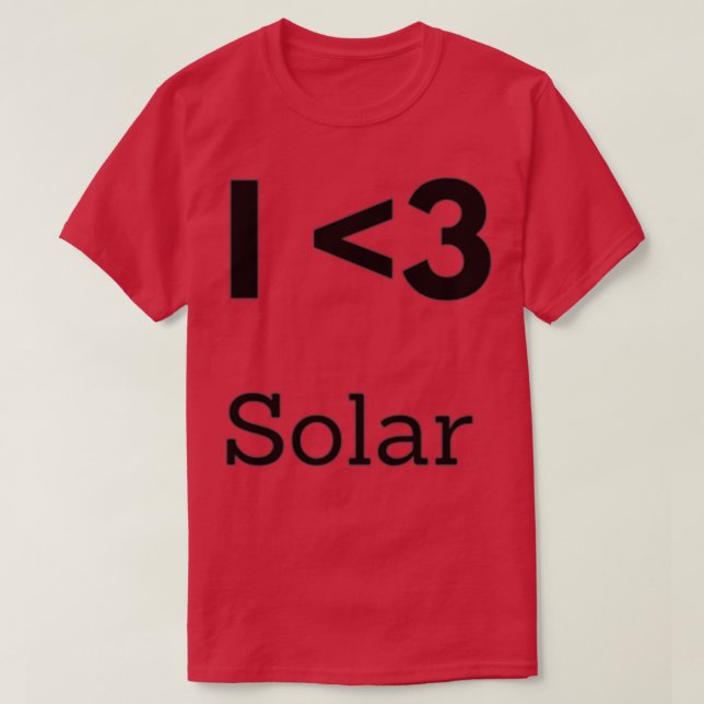 Camiseta Eu amo energia solar (Frente do Design)