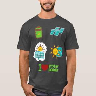 Camiseta eu amo energia solar renovável energia 1