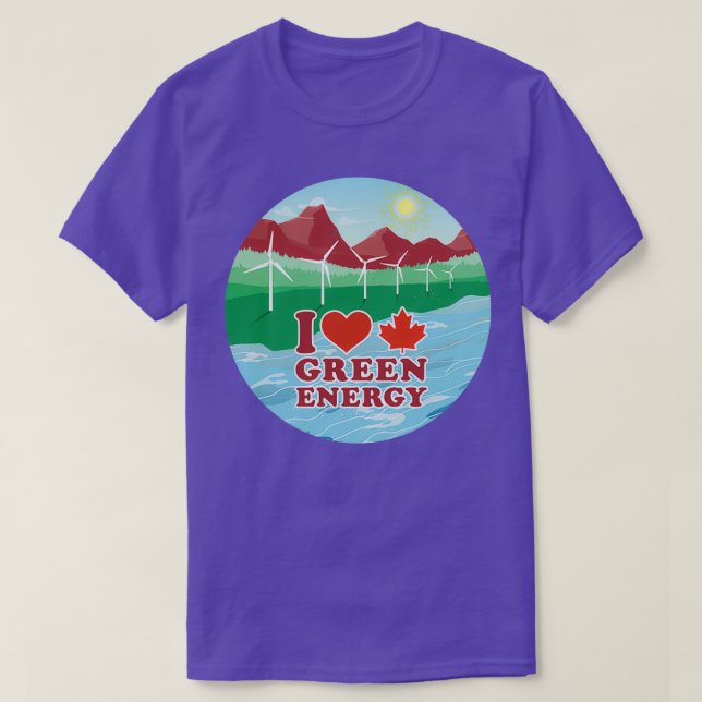 Camiseta Eu amo energia verde canadense (Frente do Design)
