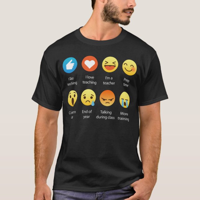 Camiseta Eu amo ensinar a Emoticon de Emoji do professor o (Frente)