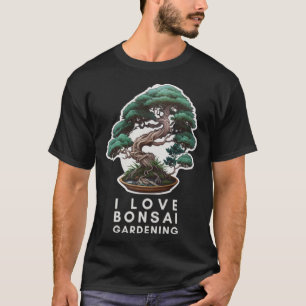 Camiseta Eu Amo Entusiasta De Jardinagem Da Árvore Bonsai