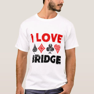 Camiseta Eu Amo Entusiasta Do Jogador Do Bridge Card