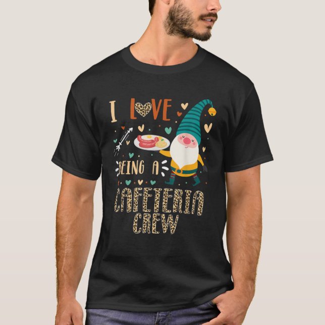 Camiseta Eu Amo Equipe da Cafeteria Gnome Equipe Combinando (Frente)