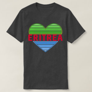 Camiseta Eu Amo Eritreia, Coração Eritreia