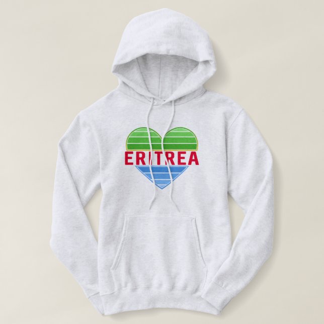 Camiseta Eu Amo Eritreia, Coração Eritreia (Frente do Design)