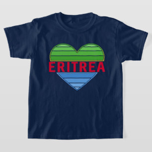 Camiseta Eu Amo Eritreia, Coração Eritreia