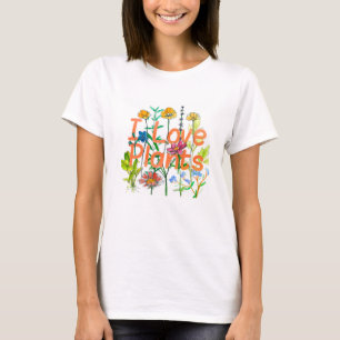 Camiseta Eu amo ervas de jardinagem das papoilas de