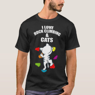 Camiseta Eu Amo Escalada e Gatos Escalador e Gato