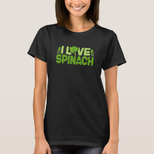 Camiseta Eu Amo Espinafre Vegano Produtor de Legumes Legume