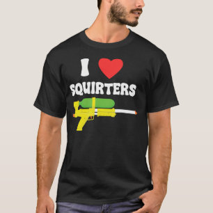 Camiseta Eu Amo Esquilos Engraçados Anos 80 Esguicho Armas 