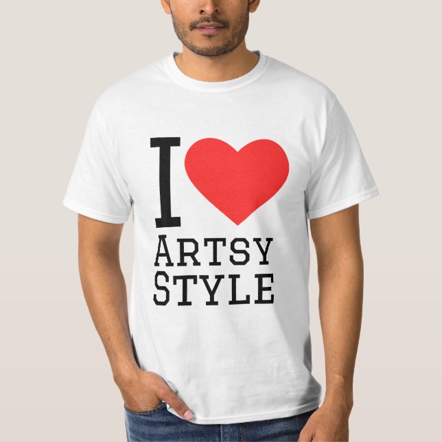 Camiseta Eu amo estilo artístico (Frente)