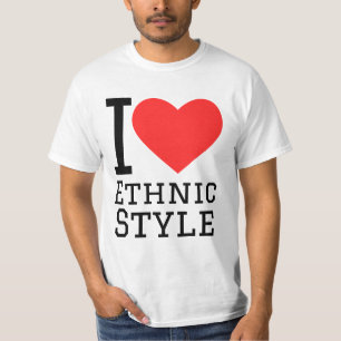 Camiseta Eu amo estilo étnico