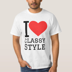 Camiseta Eu amo estilo sofisticado