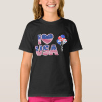 Eu Amo EUA - Coração da Bandeira Americana Patriót