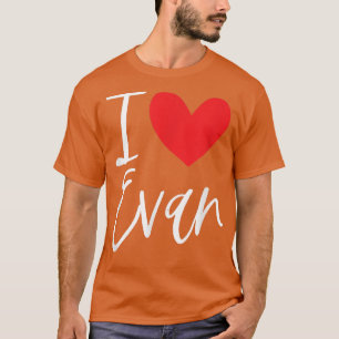 Camiseta Eu Amo Evan Name Personalizado Girl Woman BFF Frie